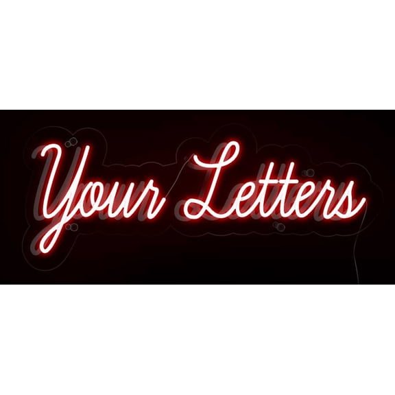 Custom Letter LED Neon Sign 6 x 15 - inches Black Square Cut Acrylic Backing, with Dimmer - Premium built indoor Sign for Neon Wall Dcor, Bedroom, Storefront, and Studio.