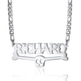 thumbnail image 1 of Custom Letter Pendant Name Necklace Personalised Jewelry Gift for Men,Silver, 1 of 5