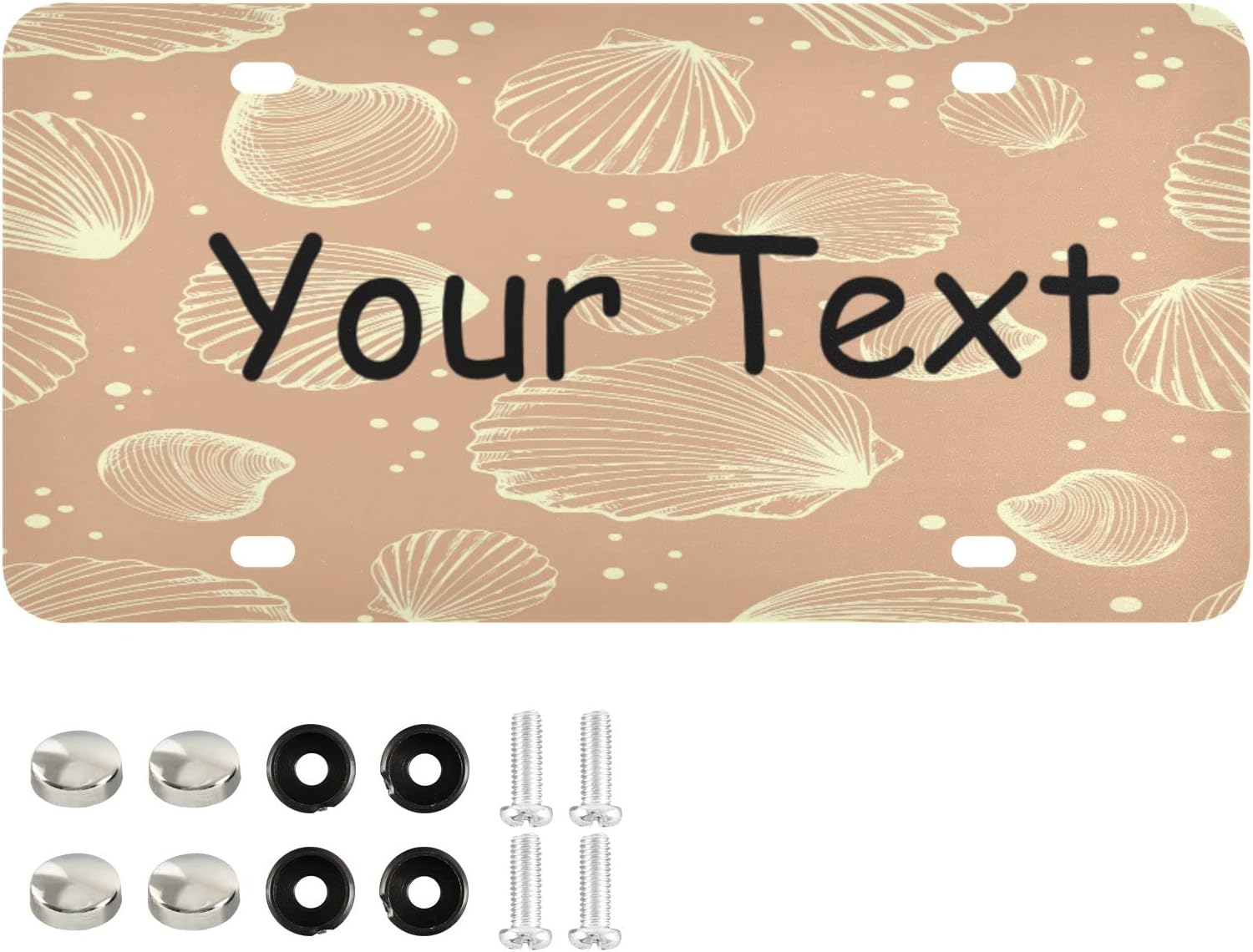 Custom License Plate for Car Personalized Seashells Aluminum License