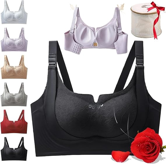 Custom-Lift Bust Shaping Bra, Full Coverage Wireless Comfy Push up Bras, Powerful Lifting & Shaping Bra for Women Daily(Black,XX-Large)