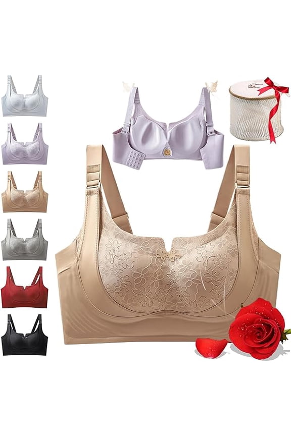 Custom-Lift Bust Shaping Bra, Full Coverage Wireless Comfy Push up Bras, Powerful Lifting & Shaping Bra for Women Daily(Skin,XX-Large)