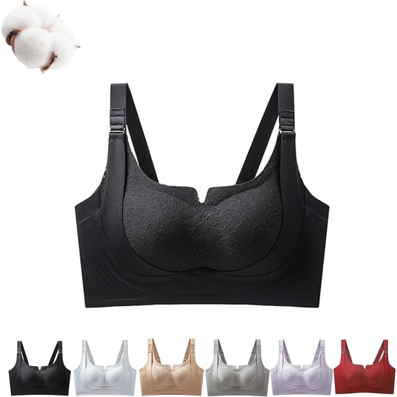Custom-Lift Bust Shaping Bra, Powerful Lifting & Shaping Bra, Bras for Women, Full Coverage Seamless Push up Bra (Black, L)