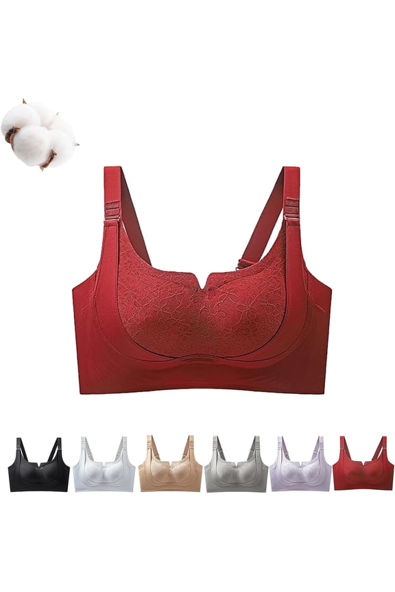 Custom-Lift Bust Shaping Bra, Powerful Lifting & Shaping Bra, Bras for Women, Full Coverage Seamless Push up Bra (Red, M)