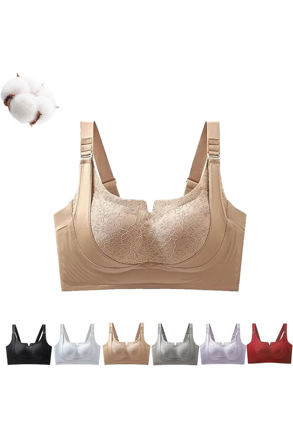 Custom-Lift Bust Shaping Bra, Powerful Lifting & Shaping Bra, Bras for Women, Full Coverage Seamless Push up Bra (Skin, L)