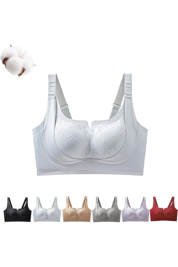 Custom-Lift Bust Shaping Bra, Powerful Lifting & Shaping Bra, Bras for Women, Full Coverage Seamless Push up Bra (White, L)