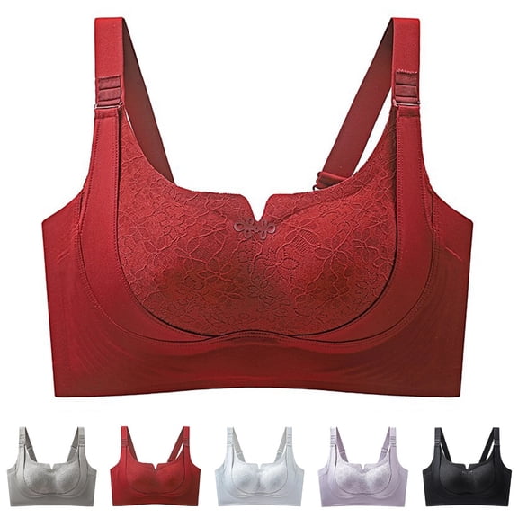 Custom-Lift Bust Shaping Bra, Seamless Push up Bras for Women Full Coverage Supportive 30# Red 40