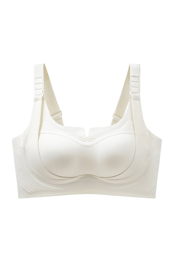Custom-Lift Bust Shaping Bra, Wireless Comfy Push Up Bras, Full Coverage Push-Up Bras 42# White 34