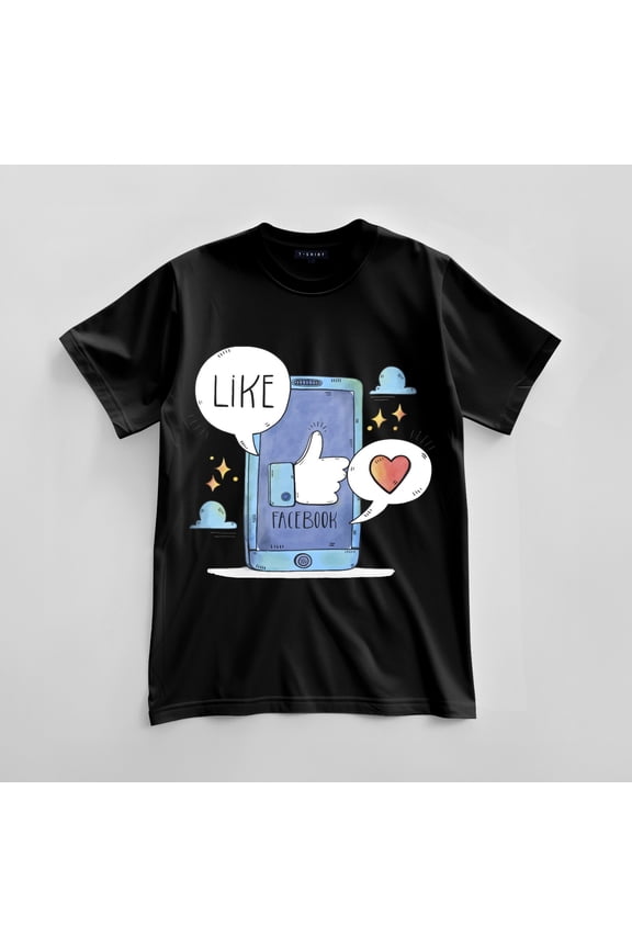 Custom Like Facebook Graphic T-shirt Design Unisex Jersey Short Sleeve Tee