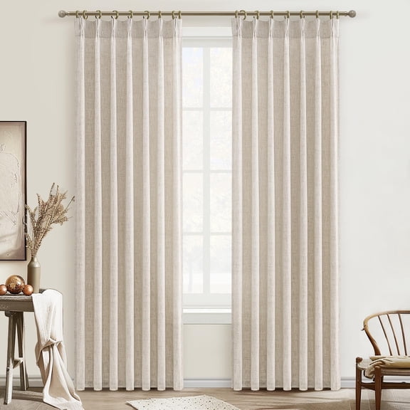 Custom Linen Pinch Pleated Room Divider Curtains 78 Inches Long 2 Panels Set Memory Trained Light Filtering Heavy Drapes Semi Sheer Country Windows Curtain With Adjustable Hooks Decor