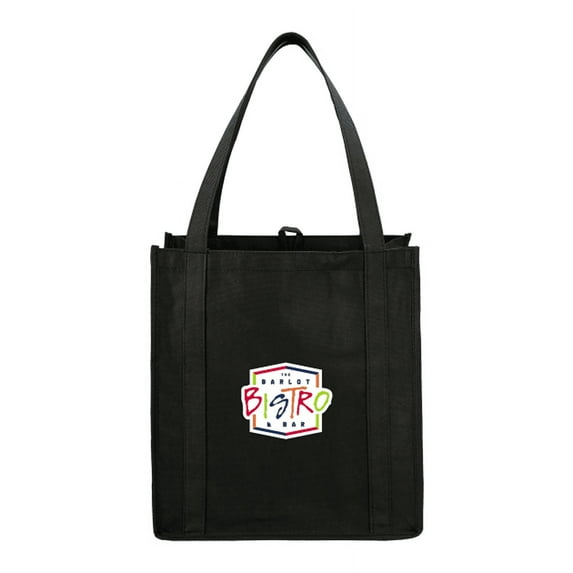 Custom Little Juno Non-Woven Grocery Tote, Set of 200, Personalize Bulk Pack, Customize Your Logo & Design - Stylish, Lightweight, Fashionable, Durable, & Environmentally Responsible - Yellow