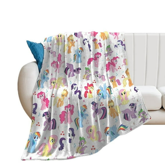 Custom My Little Pony Blanket Air Conditioner Blanket Gift Blanket Flannel Blanket Soft Warm Plush Suitable for all seasons suitable for office sofa bed camping 40"*50" （100*130cm）