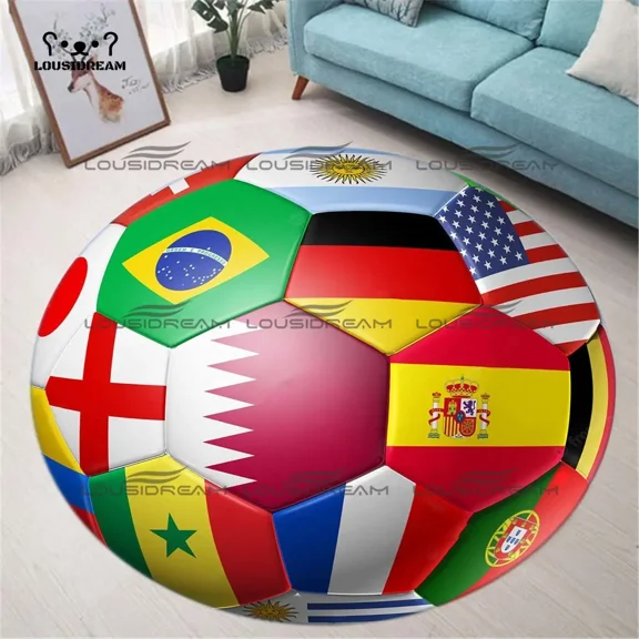 Custom Logo Mat Circle Carpet Anti-Slip Round Area Rug Large for Home Living Room Bedroom r Chair Drum Rug Chair Doormat