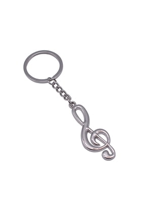 Custom Logo Note Silver Music Keychain For Promotional Gifts Small Gift Graduation Gift Pendant Silver Metal For Keys