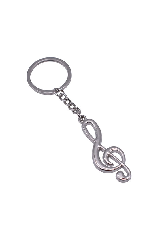 Custom Logo Note Silver Music Keychain For Promotional Gifts Small Gift Graduation Gift Pendant Silver Metal For Keys