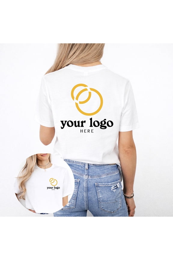 Custom Logo Printed Unisex TShirt Business Work Shirt Company Team Tee Upload Your Logo