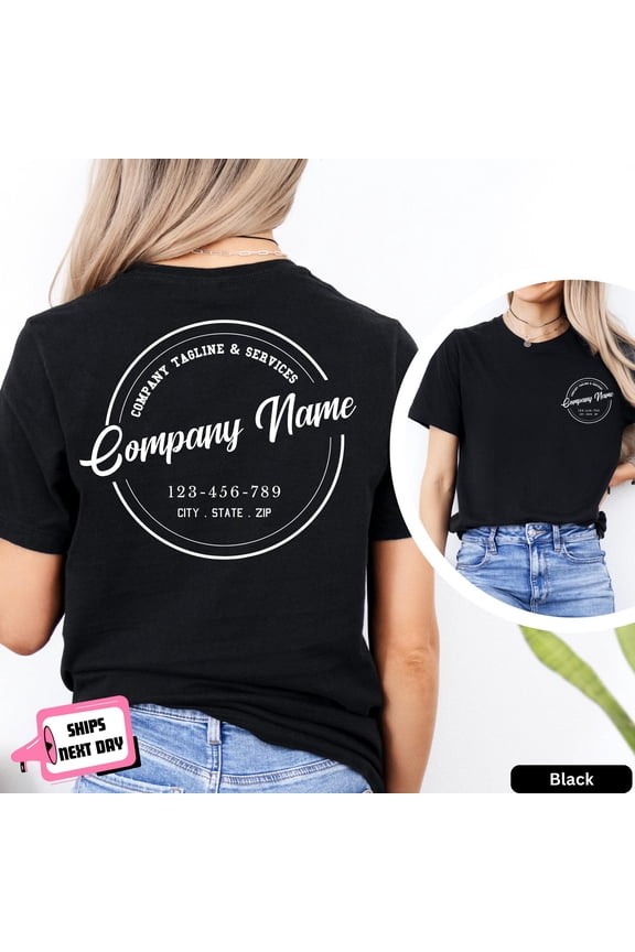 Custom Logo Shirt Personalized Business TShirt Company Team Logo Tee Front amp Back De