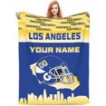 thumbnail image 1 of Custom Los Angeles 2 Blanket Personalized Throw Blankets Name and Number for Men Women Boy Football Style Decor Gifts, 1 of 6