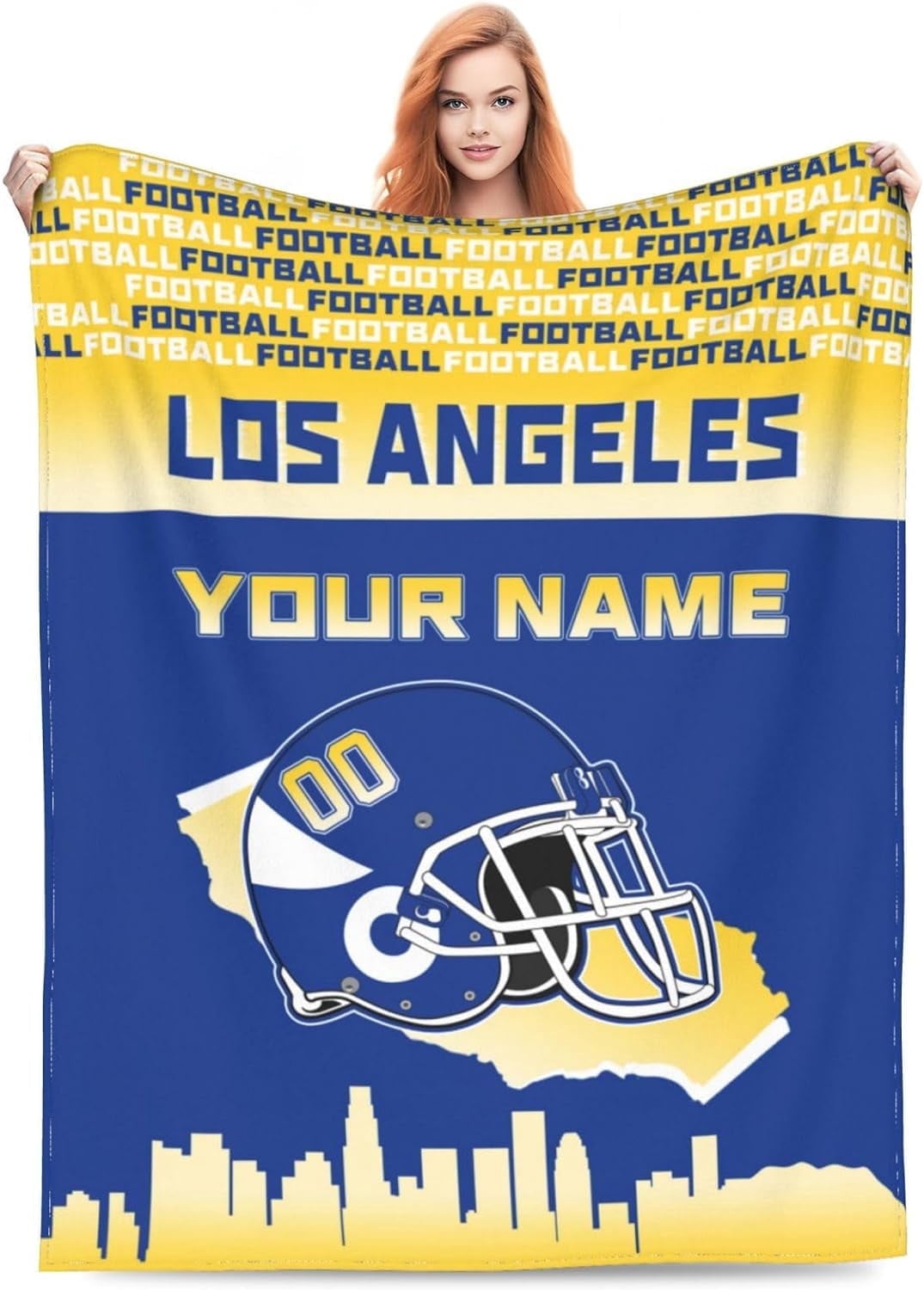 Custom Los Angeles 2 Blanket Personalized Throw Blankets Name and ...