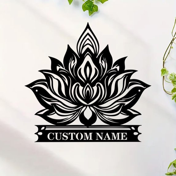 Custom Lotus Flower Metal Sign, Lotus Metal Wall Art, Yoga Wall Art, Flower Wall Decor, Mandala Metal Wall Decor, Yoga Gift