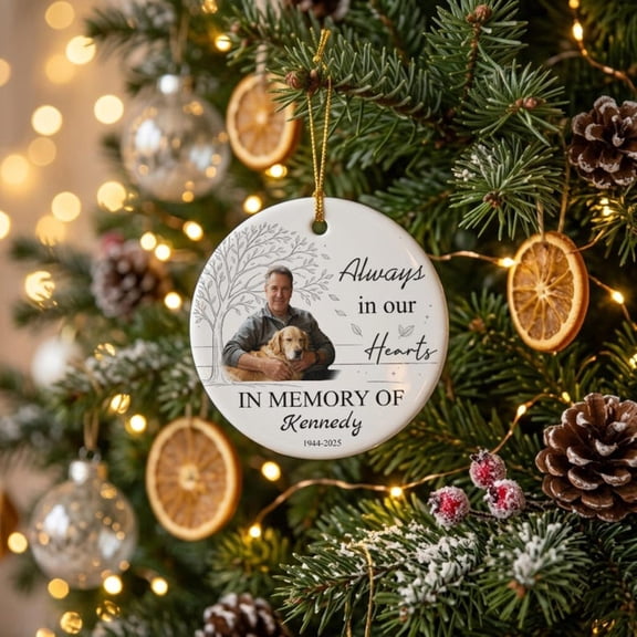 Custom Loved One Memorial Keepsake Ornament with Custom Photo & Remembrance Design, Remembrance Keepsake, Sympathy Gift & Christmas Tree Decor for Family & Friends, Parents or Meaningful Memory Displ