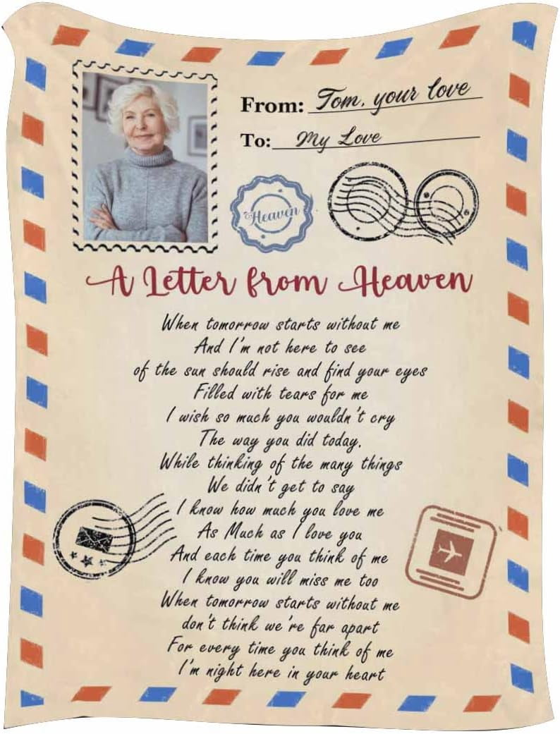 Custom Memorial Photo Blanket - Personalized Sympathy Gift For Loss Of Loved One