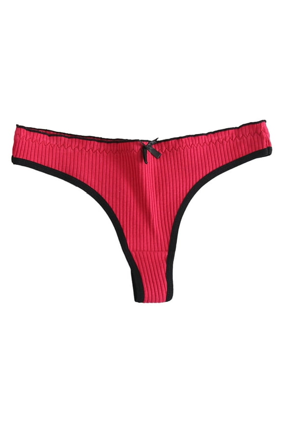 Custom Low Waist Striped Tangas No Show Bikini Custom Thongs Women Underwear Panties Cotton Thong