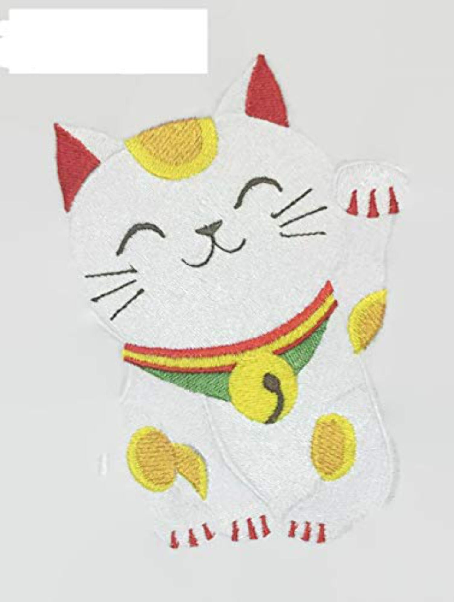 Custom [Lucky Cat ] Embroidered Iron On/Sew patch [4.2" x 6.84"]