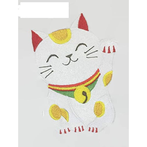 Custom [Lucky Cat ] Embroidered Iron On/Sew patch [4.2" x 6.84"]