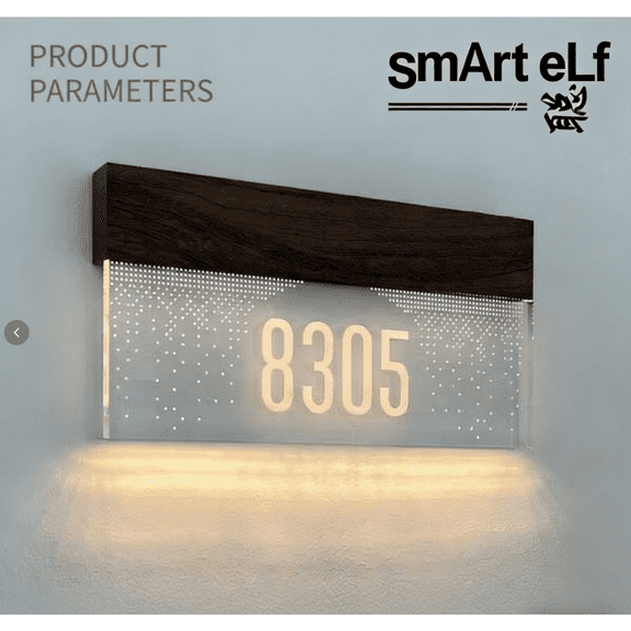 Custom Luminous Acrylic House Numbers, High-Grade Transparent Door Plaques for Hotel, Mahjong Room, Apartment and Homestay