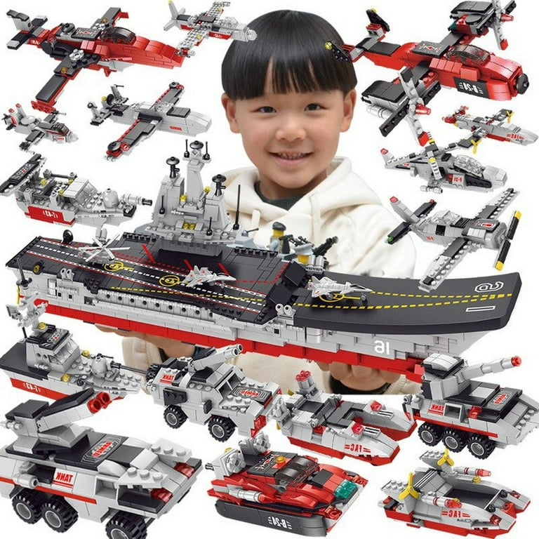 MOC NON LEGO Compatible with Lego Soldier Warship Battle Cruise Building Blocks Tank Aircraft Model Toy Construction Bricks Toy for Boy Walmart