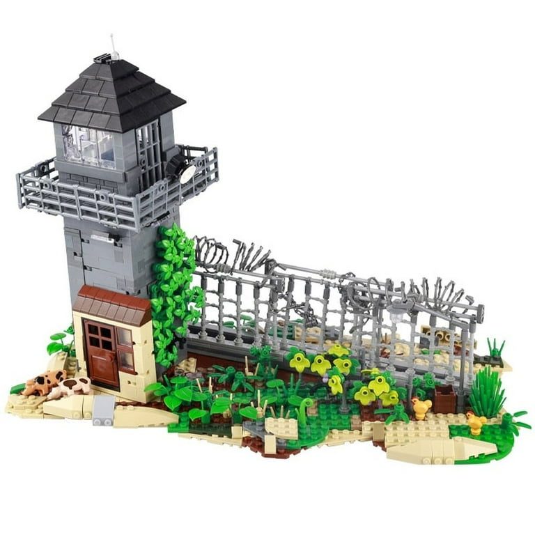 MOC NON LEGO MOC Horror Movie Mini Action Zombie Figures Walking Dead Safe House Building Blocks Post Ruins City Halloween Bricks Toys Walmart