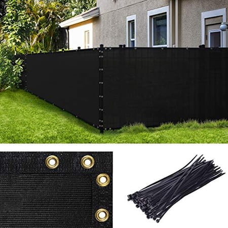 Custom Made 3' X 80' Black Fence Privacy Screen Windscreen,With Bindings & Grommets Heavy Duty For And Residential 90% Blockage, Cable Zip Ties Included (Available For Custom Sizes)
