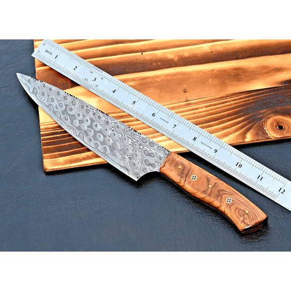 Custom Made Hand Forged Damascus Steel Blade Kitchen Chef Knife 2855