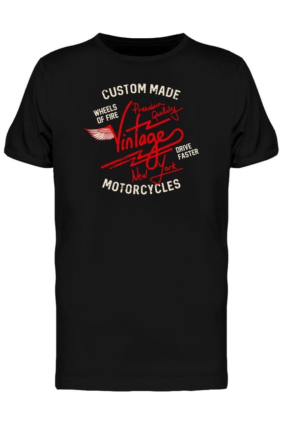 Custom Made Motorcycles Graphic T-Shirt Men -Image by Shutterstock, Male Medium