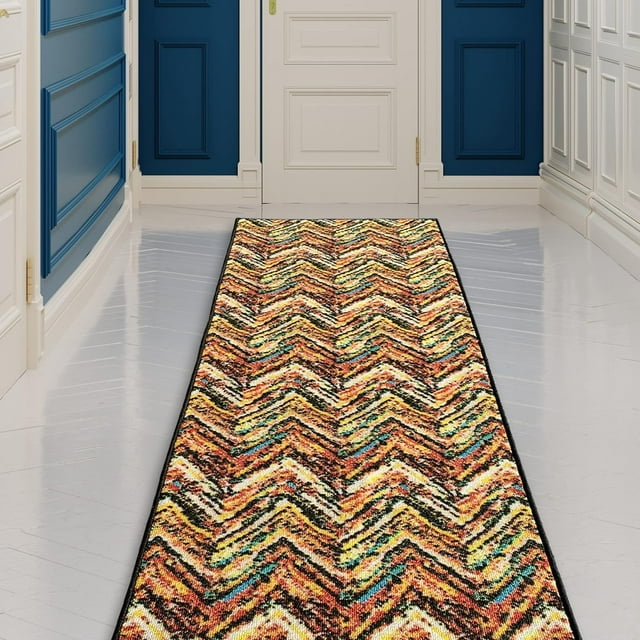 Custom Made Runner Rug Low Pile with Rubber Backing for Kitchen Foyer