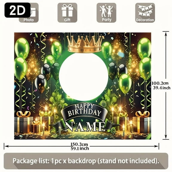 Custom Magical Party Decorations Banner Green Theme Sign Backdrop Photo Booth Props Background Party Favors