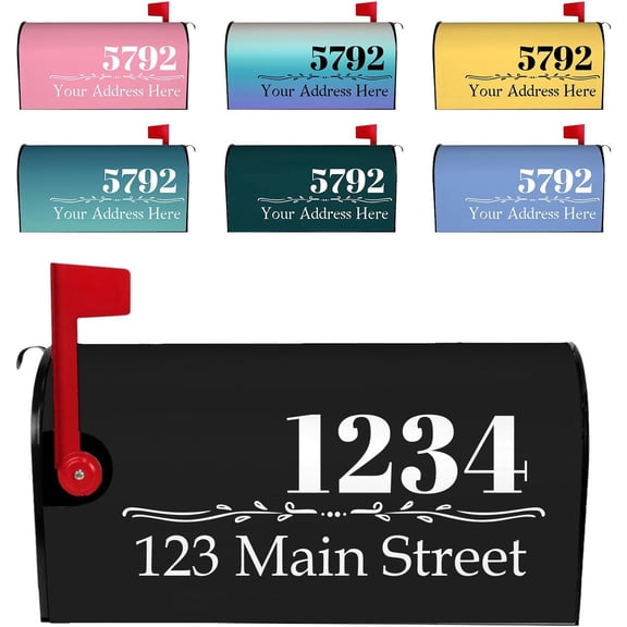 Custom Mailbox Covers Magnetic Add Photo Logo Family Name House Address Text Customized Mailbox Post Cover Double-Sided Printing Waterproof for Festival Holiday Outdoor Decor Garden Yard
