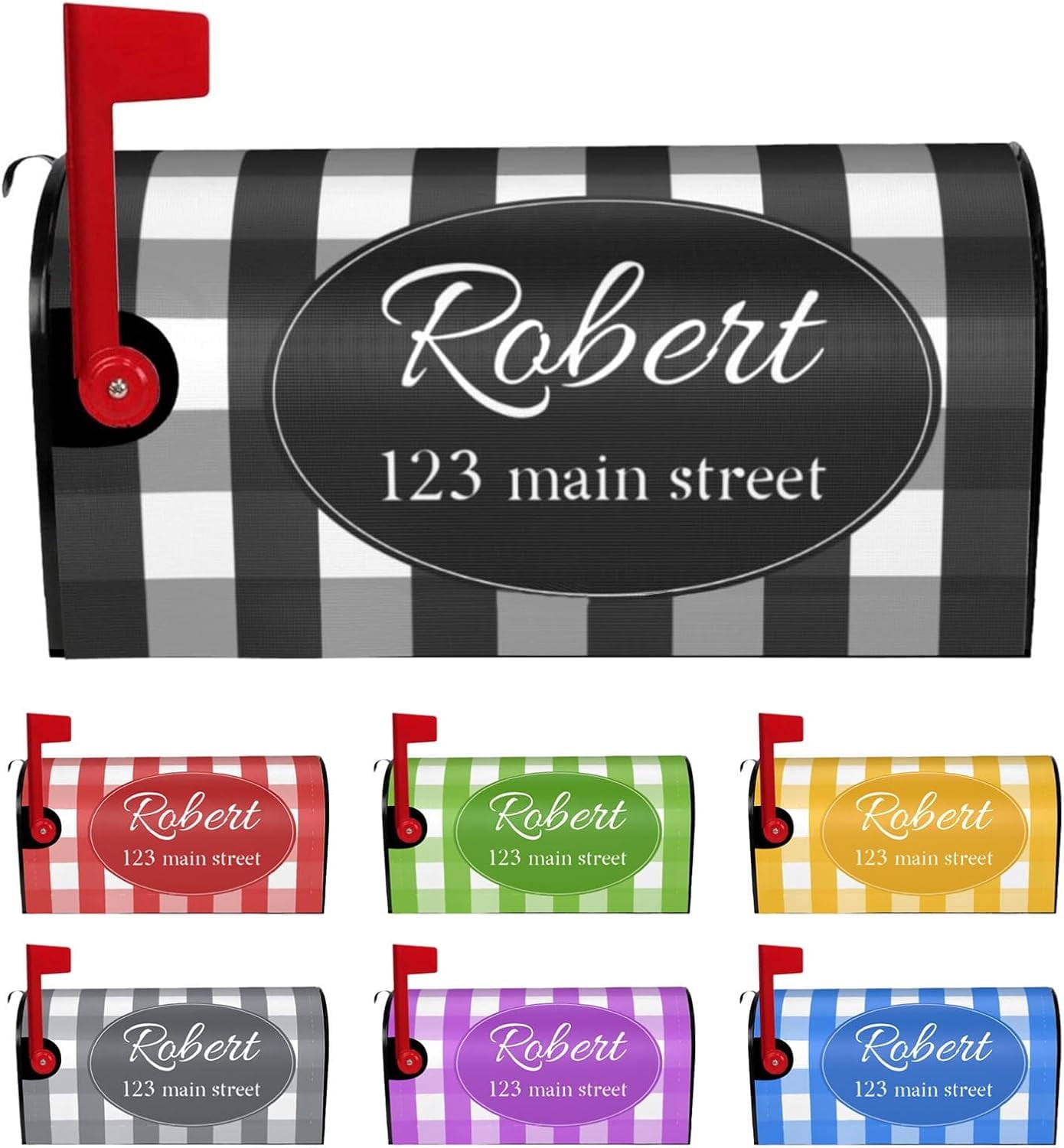 Custom Mailbox Covers Magnetic Add Photo Logo Family Name House Address Text Customized Mailbox Post Cover Double-Sided Printing Waterproof for Festival Holiday Outdoor Decor Garden Yard