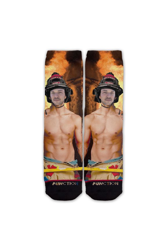 Custom Male Firefighter Fashion Sock