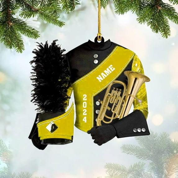 Custom Marching Band Ornament Music Ornament Marching Band Teacher Gifts Music Marching Band Gifts Band Director Gifts Music Ornament Marching Band Teacher Gifts Music (MB2) - 3314 (Yellow)