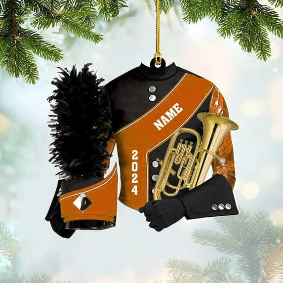 Custom Marching Band Ornament Music Ornament Marching Band Teacher Gifts Music Marching Band Gifts Band Director Gifts Music Ornament Marching Band Teacher Gifts Music (MB2) - 3314 (Orange)