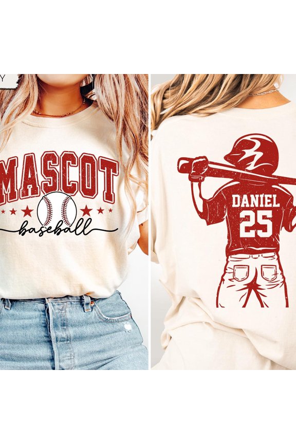 Custom Mascot Baseball TShirt Personalized Baseball Team Spirit Shirt for Baseball Player
