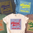 thumbnail image 1 of Custom Mascot Striped Shirt School Spirit Tee Personalized Sport Tshirt L711, 1 of 3