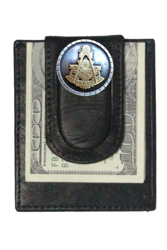 Custom Masonic Past Master Paul and Taylor Money Clip Wallet Black
