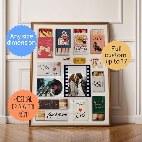 Custom Matchbook Art print Personalized Matchbox Gift Retro Matches Print Customized Trend