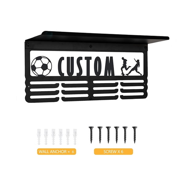 Custom Medal Display Rack - Wall Mounted Metal Trophy Stand with Multi - Function for Medal Ribbon, Trophy Award, Sports Competition, Home Decor, Office Display