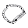 thumbnail image 1 of Custom Medical Alert Bee Allergy Awareness Bracelet Stainless Steel Wrist Cuban Chain for Women Men Personalized ID Nameplate Wristband Medic Allergic Diagnosis Life Saving Jewelry, 8.66'', 1 of 7