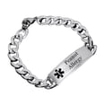 thumbnail image 1 of Custom Medical Alert Peanut Allergy Awareness Bracelet Stainless Steel Wrist Cuban Chain for Women Men Personalized ID Nameplate Wristband Medic Allergic Diagnosis Life Saving Jewelry, 8.66'', 1 of 7
