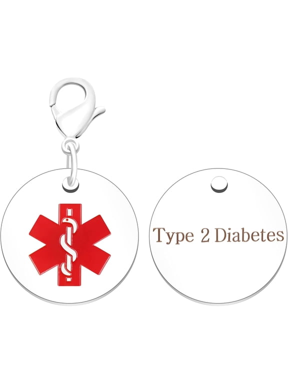 Custom Medical ID Keychain for Men Women Seniors – Waterproof Stainless Steel Emergency Alert Tag, Free Engraving, Round Medical Jewelry Gift