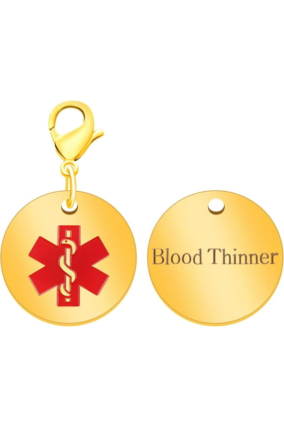 Custom Medical ID Keychain for Men Women Seniors – Waterproof Stainless Steel Emergency Alert Tag, Free Engraving, Round Medical Jewelry Gift